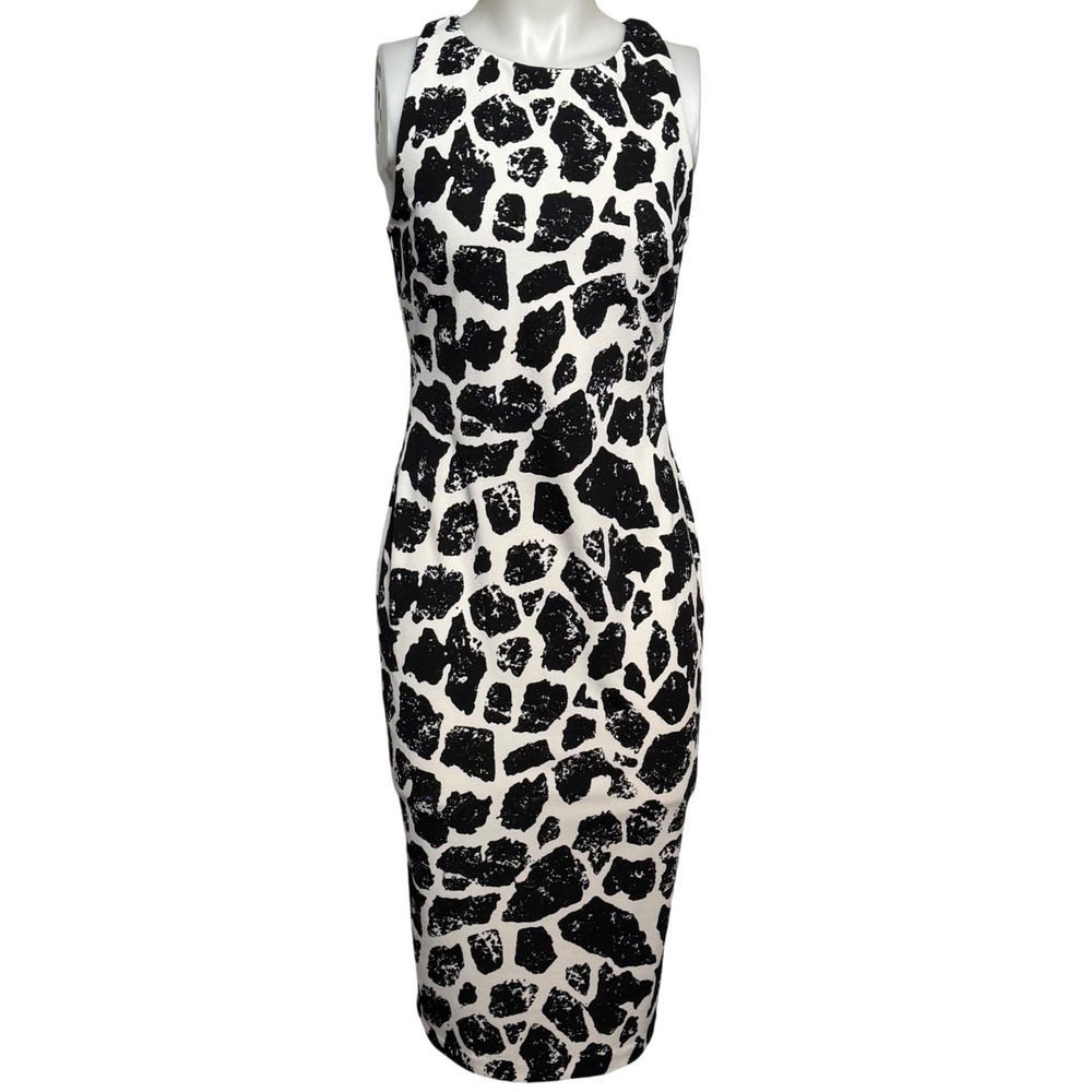 Bar III Black & White Print Bodycon Midi Dress – Size‎ M